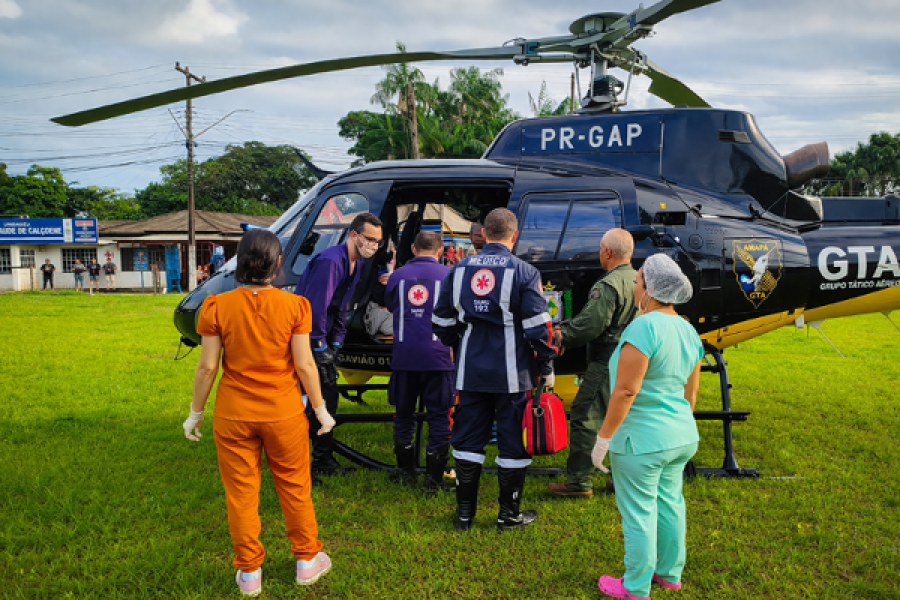 GTA realiza resgate aeromédico de urgência e salva paciente esfaqueado no interior do Amapá