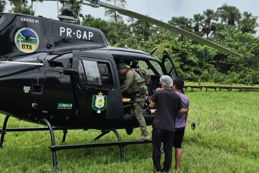 Helicóptero do GTA realiza resgate aeromédico e salva paciente em área isolada no Pará