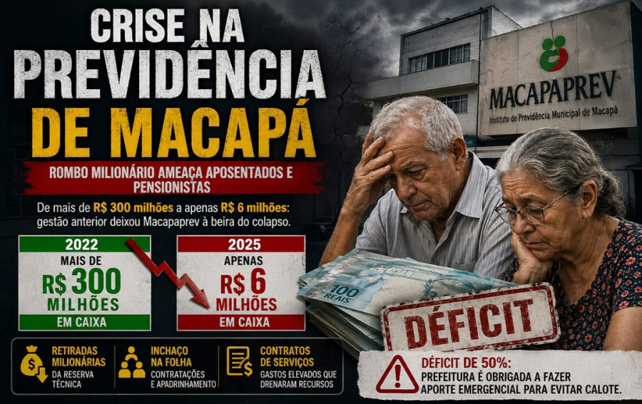 Crise na previdência de Macapá expõe rombo milionário e ameaça pagamento de aposentados