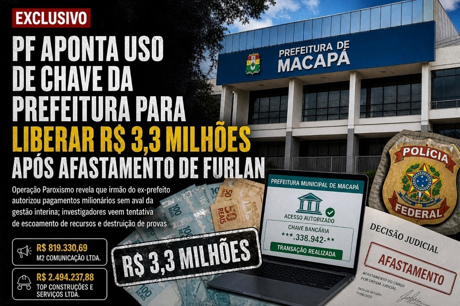 EXCLUSIVO: PF aponta uso de chave da Prefeitura para liberar R$ 3,3 milhões após afastamento de Furlan