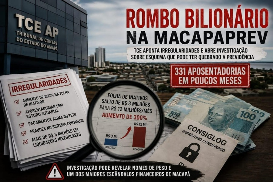 TCE aponta colapso na MacapaPrev e abre investigação sobre possível rombo bilionário em Macapá