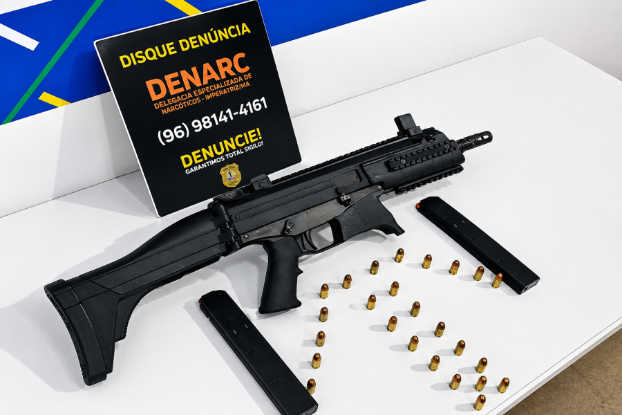 Operação da DENARC resulta na apreensão de carabina .40 e munições de uso restrito em Macapá