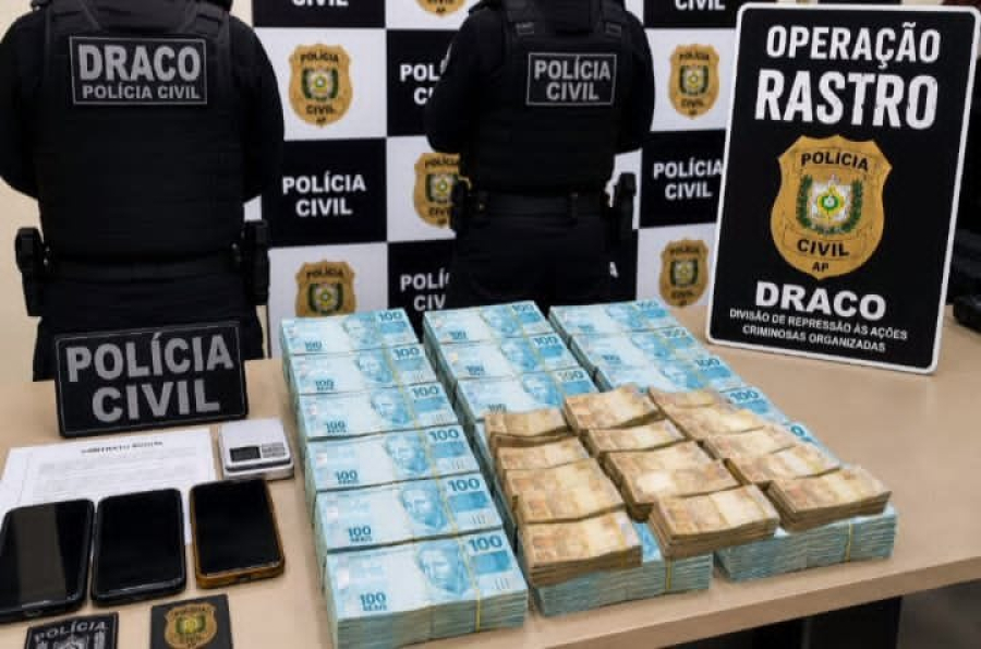 Operação Rastro: PC do Amapá intercepta R$ 250 mil e mira esquema de lavagem ligado ao tráfico