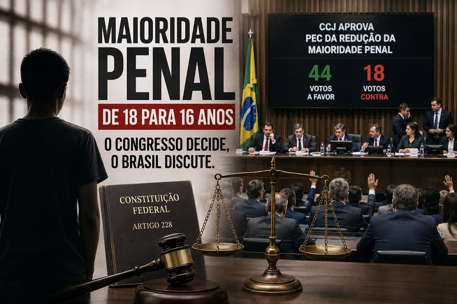 CCJ da Câmara aprova avanço de PEC que reduz maioridade penal para 16 anos e reacende debate nacional