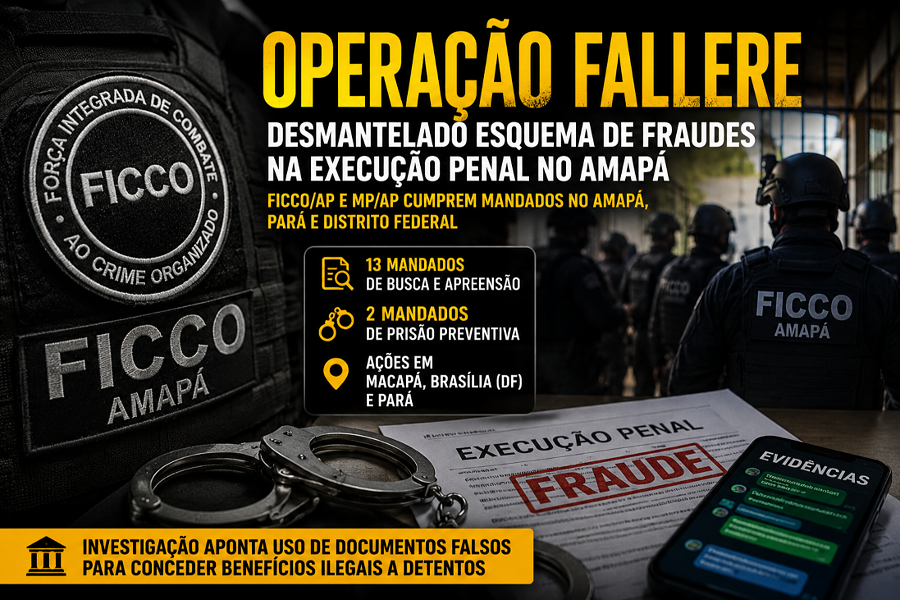 OPERAÇÃO FALLERE: Força-tarefa desarticula suposto esquema de fraudes na execução penal no Amapá
