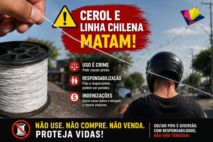 Juiz faz alerta urgente sobre cerol e linha chilena após morte de motociclista em Santana
