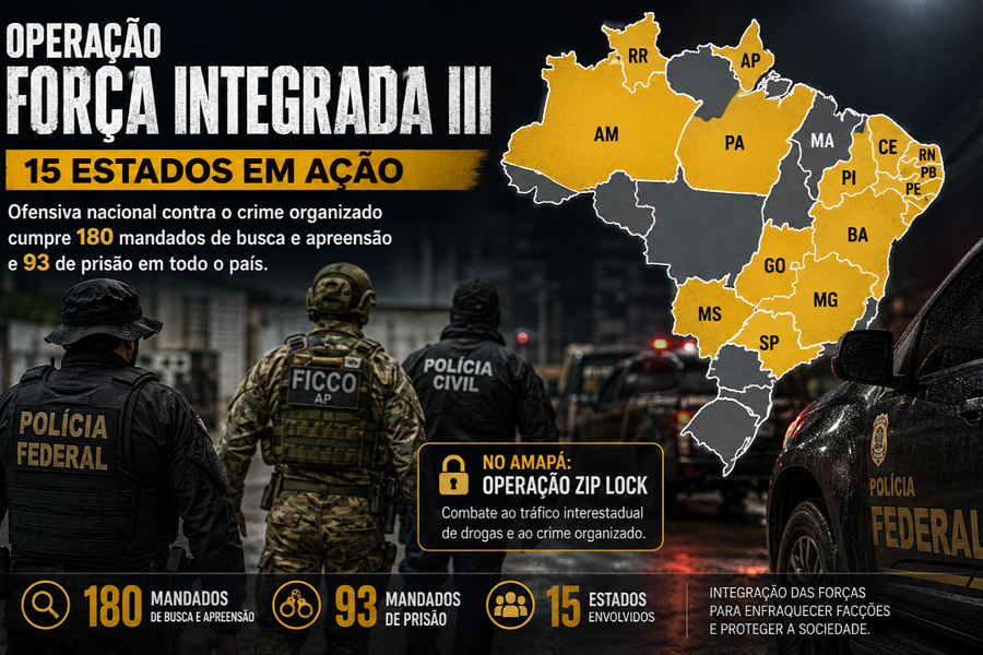 Operação Força Integrada III mobiliza 15 estados; Amapá participa com a Operação Zip Lock