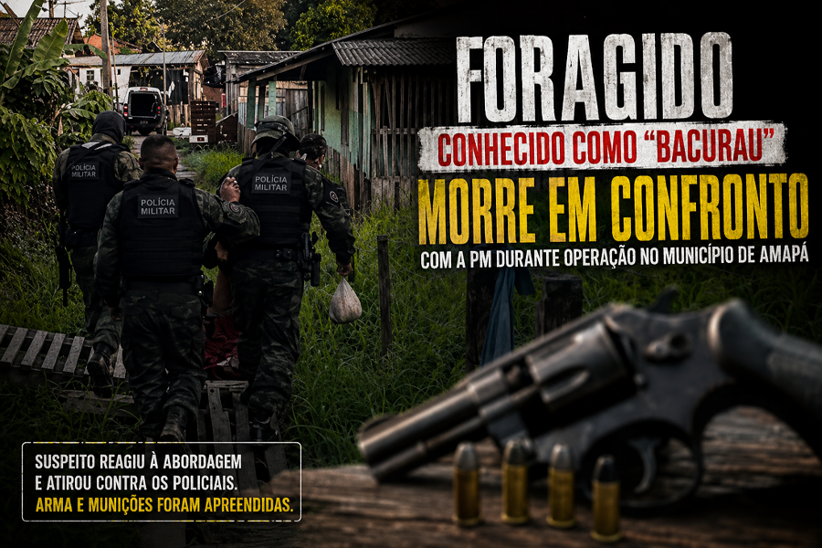 Foragido conhecido como “Bacurau” morre em confronto com a PM durante operação no município de Amapá