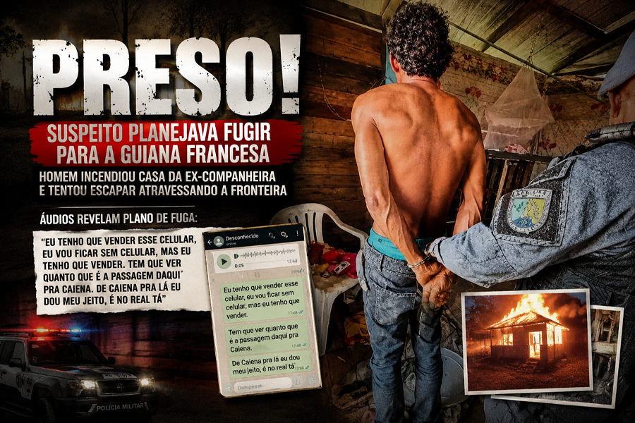 Suspeito preso por incendiar casa em Oiapoque planejava fuga para a Guiana Francesa após ataque à ex-companheira