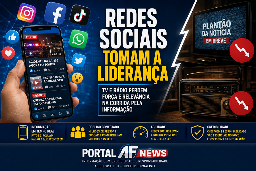 Redes sociais assumem liderança na informação e desafiam protagonismo histórico de TV e rádio