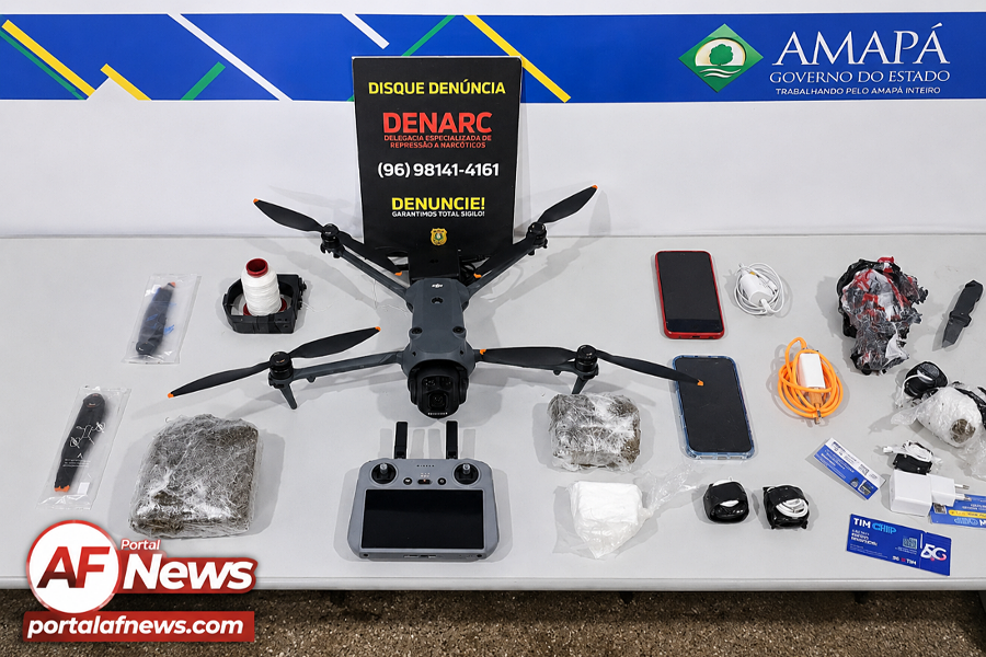 DENARC desmonta esquema que usava drone de R$ 39 mil para abastecer presos do IAPEN e prende mulher por tráfico e organização criminosa