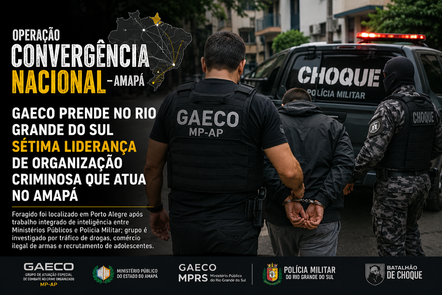 Operação Convergência Nacional: Gaeco prende no Rio Grande do Sul sétima liderança de organização criminosa que atua no Amapá