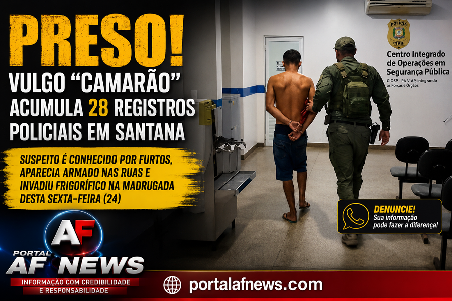 GTA e CIOP prendem suspeito com 28 procedimentos policiais que aterrorizava moradores de Santana