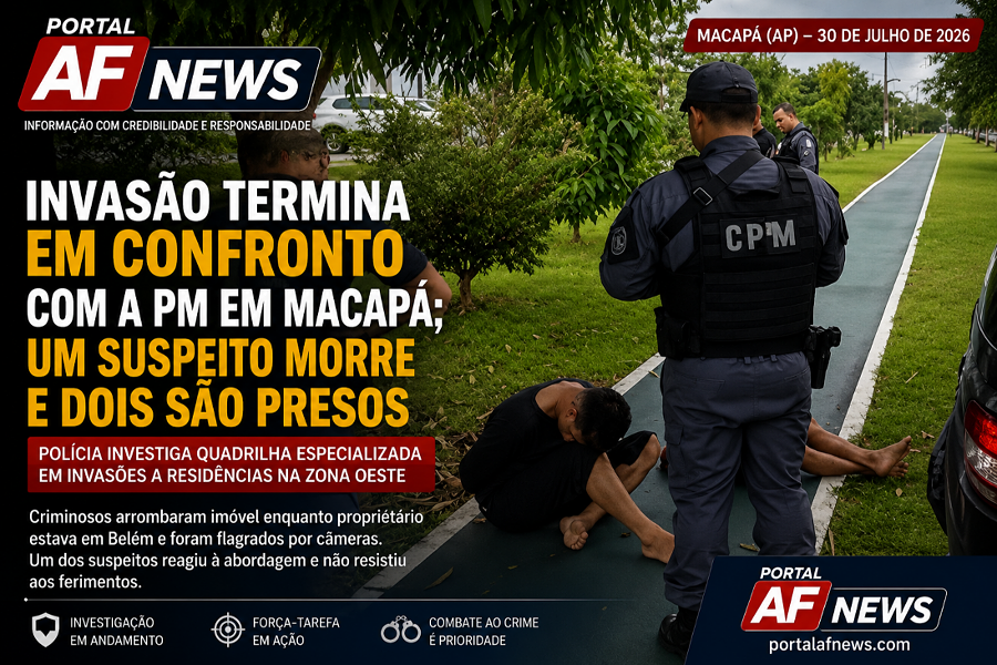 Suspeito morre em confronto com a PM durante invasão a residência em Macapá; Polícia investiga quadrilha especializada em furtos