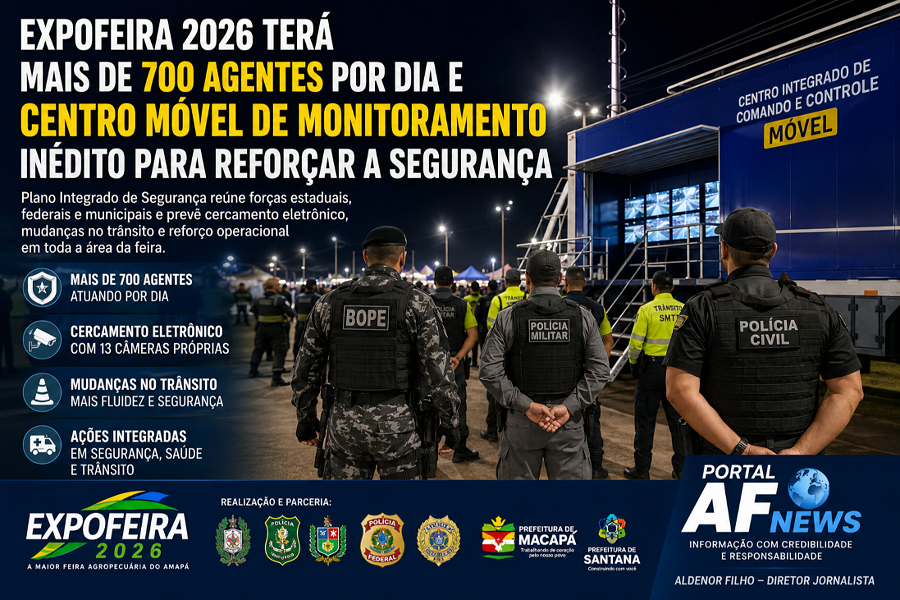 Expofeira 2026 contará com mais de 700 agentes por dia e centro móvel de monitoramento inédito para reforçar a segurança