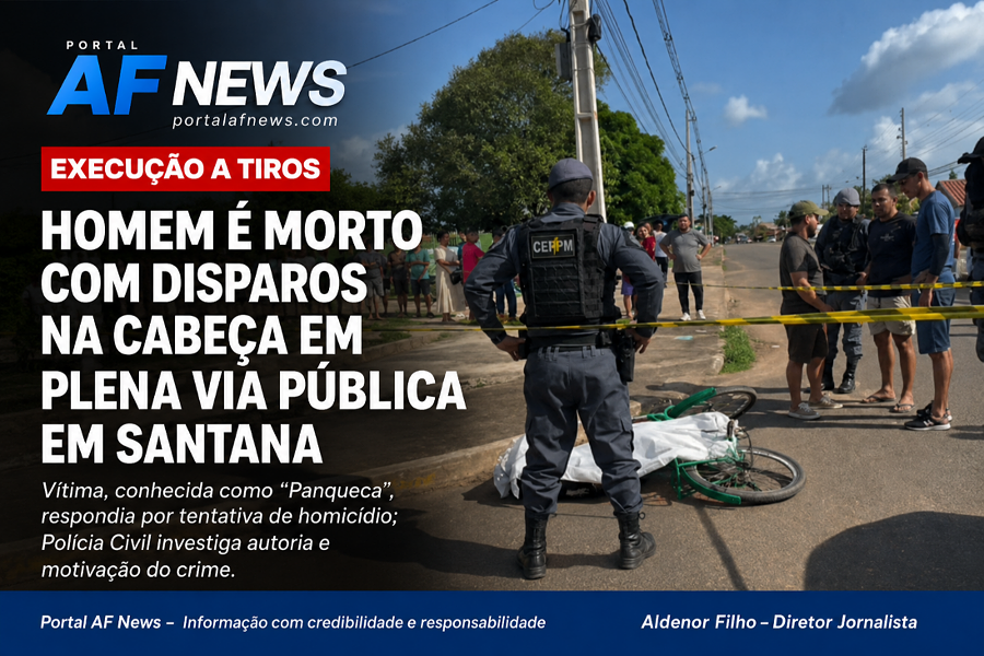 EXECUÇÃO A TIROS EM SANTANA: HOMEM É MORTO COM DISPAROS NA CABEÇA EM PLENA VIA PÚBLICA