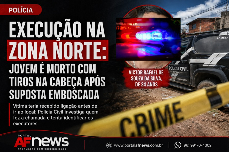 EXECUÇÃO NA ZONA NORTE: JOVEM É MORTO COM TIROS NA CABEÇA APÓS SUPOSTA EMBOSCADA