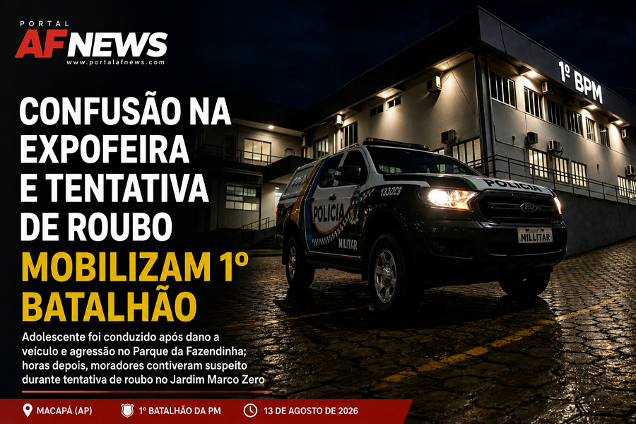 CONFUSÃO NA EXPOFEIRA E TENTATIVA DE ROUBO MOBILIZAM 1º BATALHÃO EM MACAPÁ