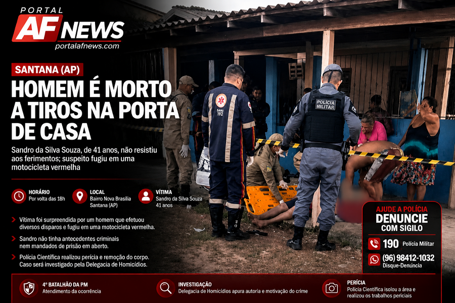 Homem de 41 anos é morto a tiros na porta de casa em Santana