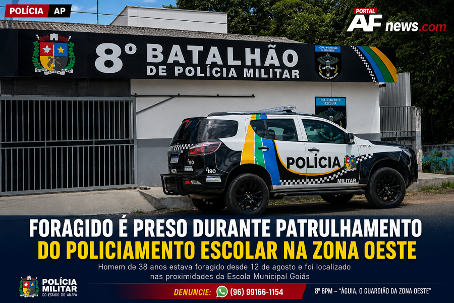 Foragido é preso durante patrulhamento do Policiamento Escolar na Zona Oeste de Macapá