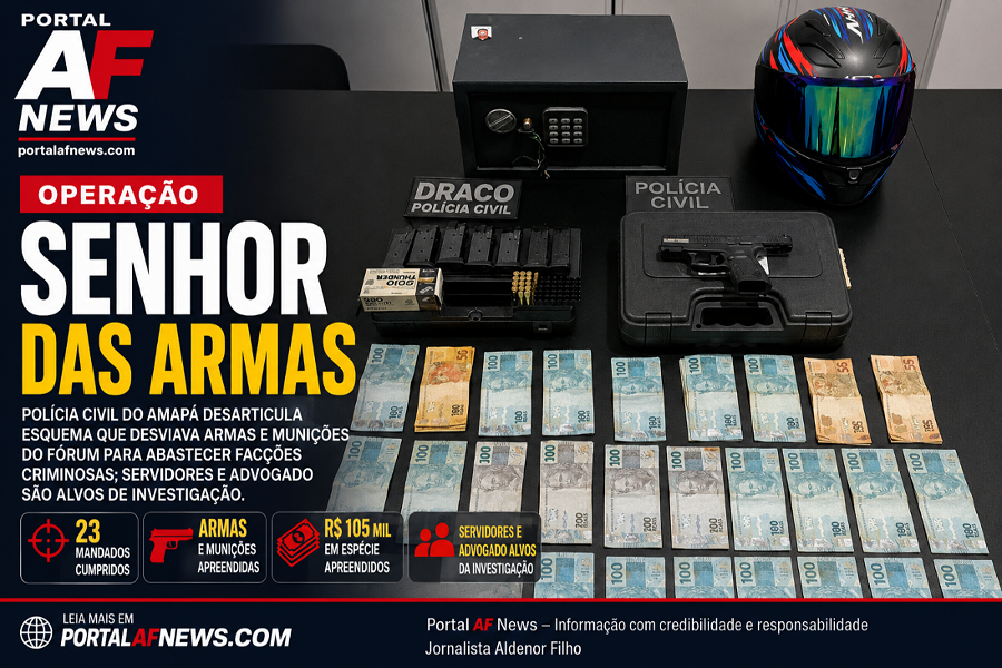 Operação Senhor das Armas mira esquema que desviava armas do depósito judicial para abastecer facção no Amapá