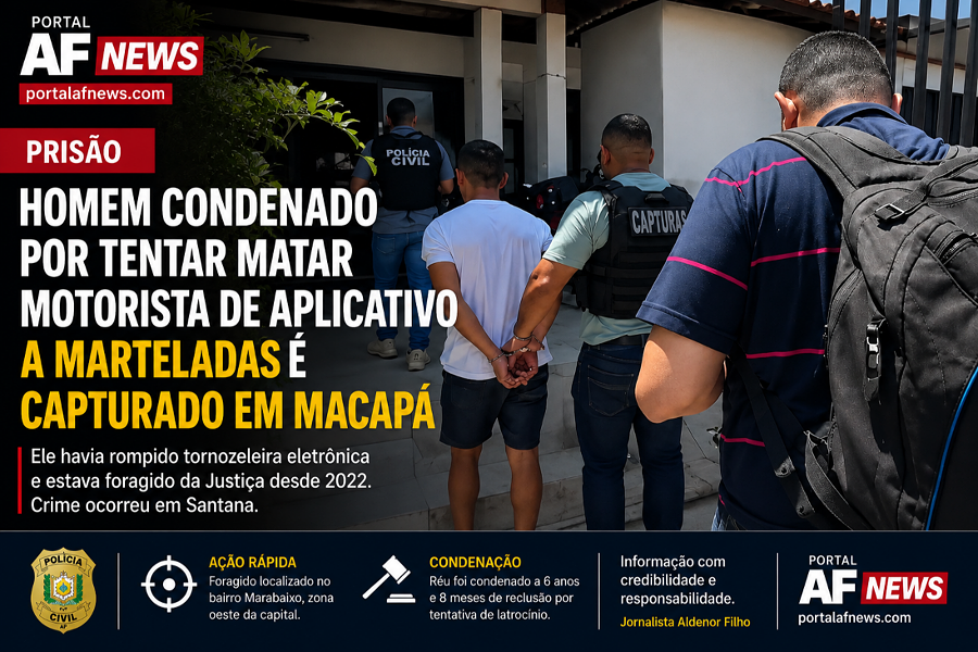 Foragido condenado por tentativa de latrocínio contra motorista de aplicativo é preso em Macapá