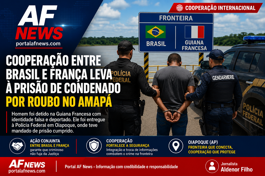 Cooperação entre Brasil e França leva à prisão de condenado por roubo na fronteira do Amapá