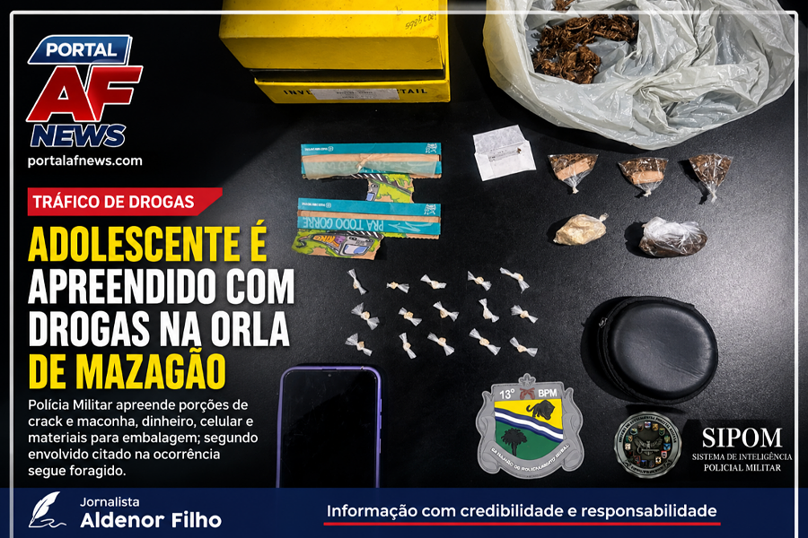 INTELIGÊNCIA DO BPRu LEVA À APREENSÃO DE ADOLESCENTE COM DROGAS NA ORLA DE MAZAGÃO