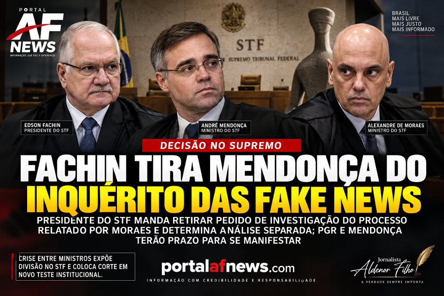 FACHIN TIRA MENDONÇA DO INQUÉRITO DAS FAKE NEWS E ESVAZIA OFENSIVA DE MORAES CONTRA MINISTRO