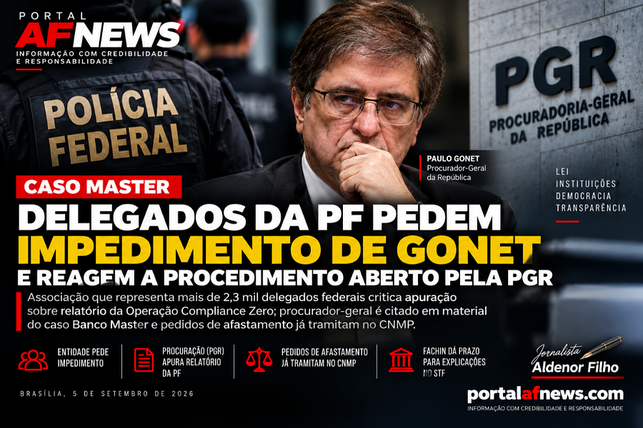 DELEGADOS DA PF PEDEM IMPEDIMENTO DE GONET E REAGEM A PROCEDIMENTO ABERTO PELA PGR