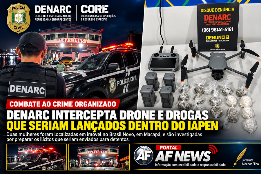 DENARC INTERCEPTA DRONE E DROGAS QUE SERIAM LANÇADOS DENTRO DO IAPEN