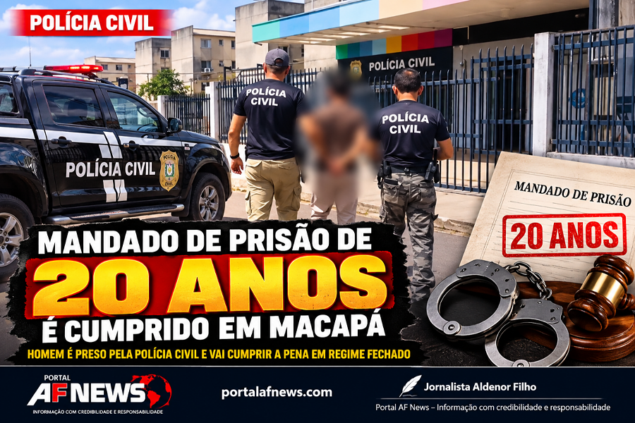 POLÍCIA CIVIL PRENDE PADRASTO CONDENADO A 20 ANOS DE PRISÃO POR ESTUPRO DE VULNERÁVEL EM MACAPÁ