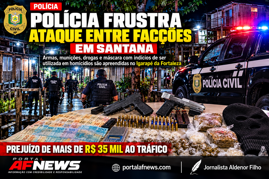 POLÍCIA CIVIL FRUSTRA ATAQUE ARMADO ENTRE FACÇÕES E CAUSA PREJUÍZO DE R$ 35 MIL AO TRÁFICO EM SANTANA
