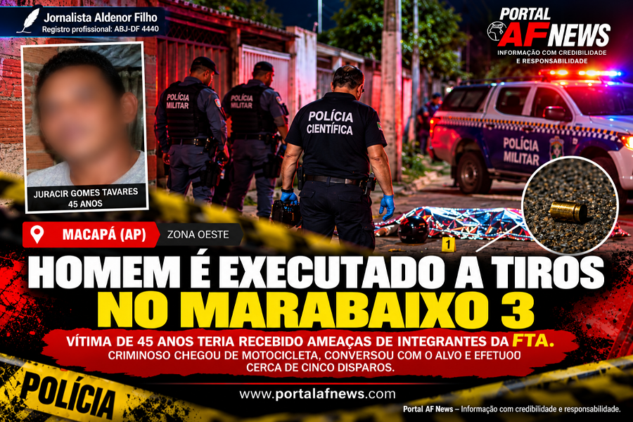 HOMEM É EXECUTADO A TIROS NO MARABAIXO 3; POLÍCIA INVESTIGA POSSÍVEL ACERTO DE CONTAS COM FACÇÃO CRIMINOSA