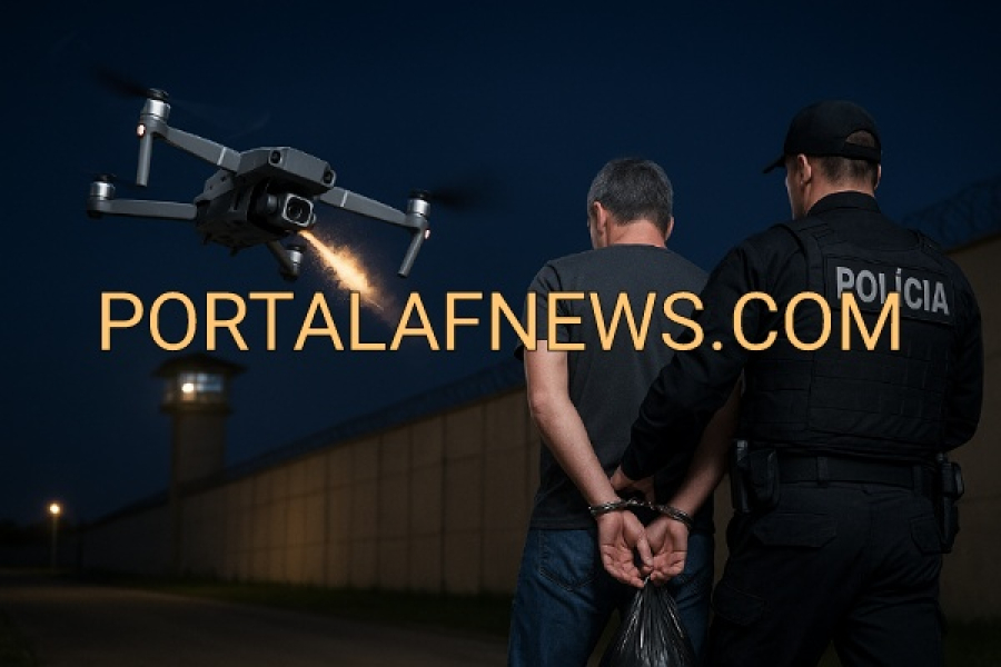 Drone é abatido ao tentar sobrevoar Iapen; suspeito é preso com celulares e acessórios